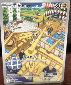 Pokemon TCG Timburr 183/167 Illustration Rare Holo Twilight Masquerade NM - Image 1