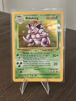 Pokemon TCG Nidoking 11/102 Base Set Holo Rare Card Unlimited WOTC 1999 LP-MP - Image 1