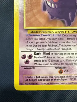 Pokemon TCG Gengar #20/62 Fossil Non-Holo Unlimited WOTC VTG 1999 - Image 2