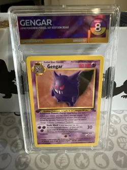 PGX 8 NM/MT Pokemon TCG Gengar 1999 Fossil 1st Edition Non Holo Rare 20/62 - Image 1