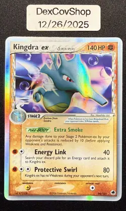 Pokemon TCG: Kingdra ex (Delta Species) Ultra Rare 94/101 Dragon Frontiers - LP - Image 1