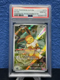 PSA 10 GEM MINT Eevee 173/SVP Black Star PROMO Prismatic Evolutions ETB Pokemon - Image 1