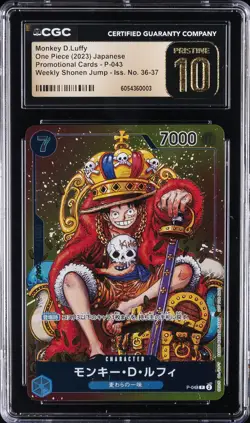 2023 ONE PIECE JPN PROMO CARDS #P-043 MONKEY D. LUFFY CGC 10 PRISTINE - Image 1