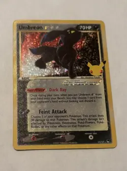 Pokemon TCG Umbreon Gold Star 17/17 Celebrations Holo Card Classic Collection - Image 1