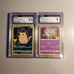 Pokemon Celebrations 2 Card Graded Lot Pikachu 005/025 CGC 9.5 Mew 011/025 CGC 9 - Image 1