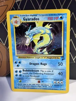 Pokemon Gyarados TCG Base Set 2 Holo Rare Card 7/130 Unlimited NM/LP - Image 1
