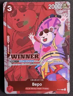Bepo (Winner Pack Vol. 7) P-019 One Piece Promotion Card Foil - Image 1