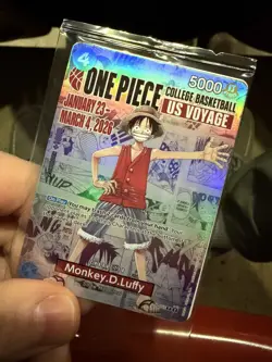 One Piece Monkey D. Luffy US Voyage College Basketball Card Rutgers IN HAND - Image 1
