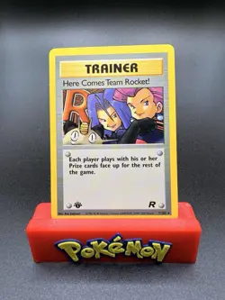 1st Edition Here Comes Team Rocket 71/82 Team Rocket Pokemon Card Rare Near Mint - Image 1