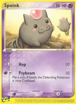 Spoink 74/97 EX: Dragon Pokemon Card NM - Image 1