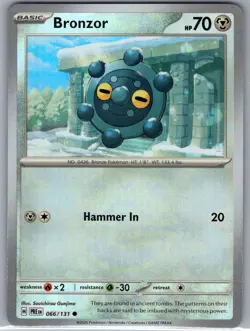 Bronzor (Master Ball) 066/131 SV: Prismatic Evolutions - Pokemon Card - NM - Image 1