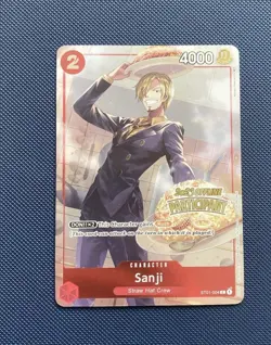 One Piece Card Game Sanji ST01-004 Offline Regional Participant Promo M/NM - Image 1
