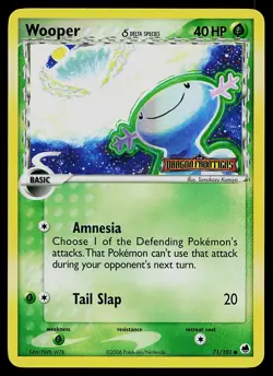 Pokemon Card - Wooper Dragon Frontiers 71/101 Common Reverse Holo Stamped - Image 1