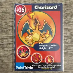 Charizard 6 NM Burger King Promo Perforated Pokemon Card 1999 Vintage PokeTrivia - Image 1