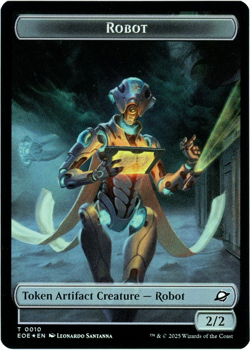 Robot / Lander 0005 (Foil) Double-Sided Token - Edge of Eternities - MTG - Image 1