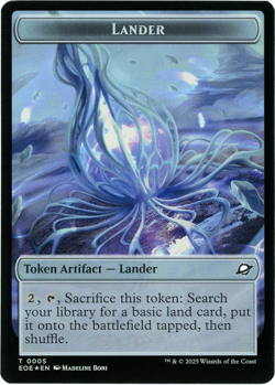 Robot / Lander 0005 (Foil) Double-Sided Token - Edge of Eternities - MTG - Image 2
