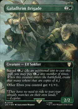 NM-Mint, English MTG Foil Galadhrim Brigade - Surge Foil - Borderless Commander: - Image 1