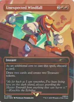 MTG Unexpected Windfall (2092) *Rainbow Foil* Secret Lair: Sonic Hedgehog MT/NM - Image 1