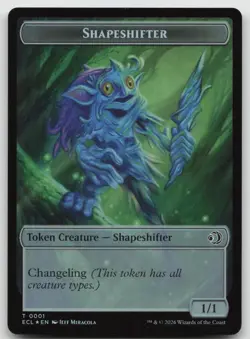 Shapeshifter 0001/Merfolk 0008 Double-Sided Token T Foil Lorwyn Eclipsed NM - Image 1