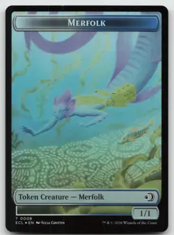 Shapeshifter 0001/Merfolk 0008 Double-Sided Token T Foil Lorwyn Eclipsed NM - Image 2