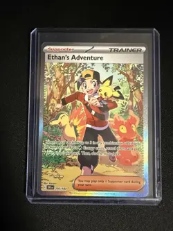 Pokemon TCG Destined Rivals Ethan's Adventure Full Art Trainer Card 236/182 - Image 1