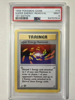 Pokemon PSA 9 1st Edition Super Energy Removal 079/102 Base Set (Shadowless) - Image 1