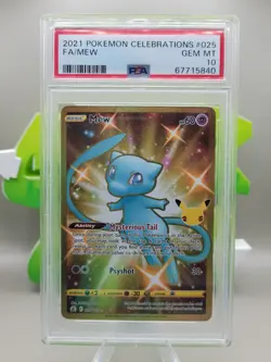 Pokemon 2021 Celebrations #025 FA/MEW Gold Gem Mint PSA 10 - Image 1