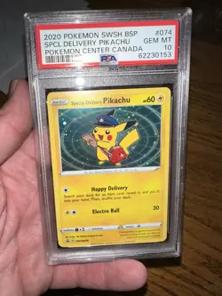 2020 POKEMON SWSH BLACK STAR PROMO #074 SPECIAL DELIVERY PIKACHU-HOLO PSA 10 - Image 1