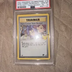 2021 POKEMON CELEBRATIONS CLASSIC COLL #15 HERE COMES TEAM ROCKET!-HOLO PSA 10 - Image 1