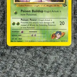 Vintage Pokemon Gym Challenge Koga's Arbok 25/132 Rare NM/Mint - Image 4