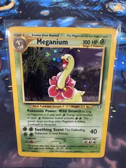 Pokemon TCG Meganium Neo Genesis Holo Rare 11/111 HP - Image 1