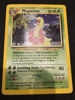 Pokemon TCG Meganium Neo Genesis Holo Rare 11/111 HP - Image 2
