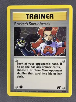 Pokemon TCG Team Rocket (1st Edition) #72/82 Rocket's Sneak Attack LP+ - Image 1