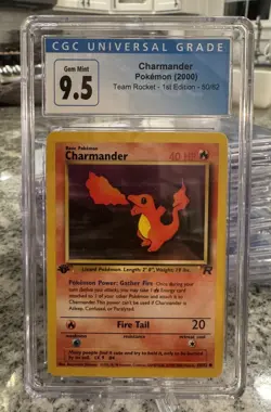 2000 Pokemon TEAM ROCKET - FIRST EDITION #50/82 CHARMANDER CGC 9.5 Gem Mint - Image 1