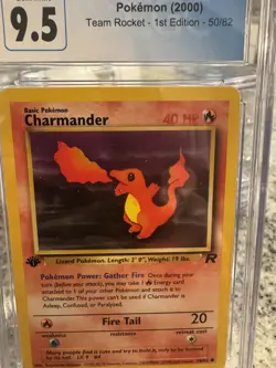 2000 Pokemon TEAM ROCKET - FIRST EDITION #50/82 CHARMANDER CGC 9.5 Gem Mint - Image 3