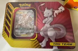 2019 Pokemon Tag Team Mewtwo & Mew GX Power Partnership Tin Promo Factory Sealed 820650806322 - Image 1