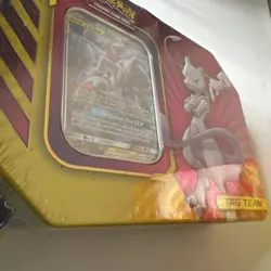 2019 Pokemon Tag Team Mewtwo & Mew GX Power Partnership Tin Promo Factory Sealed 820650806322 - Image 4