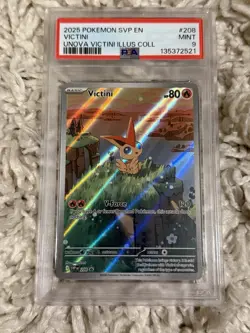 2025 POKEMON SVP EN-SV BLACK STAR PROMO #208 VICTINI PSA 9 - Image 1