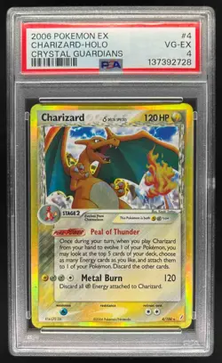 2006 Pokemon EX Crystal Guardians Charizard Holo #4/100 PSA 4 - Image 1