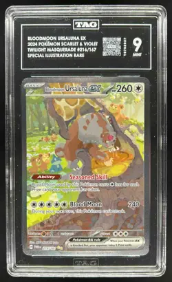 2024 Pokemon SV Twilight Masquerade TWM EN Bloodmoon Ursaluna ex #216/167 TAG 9 - Image 1