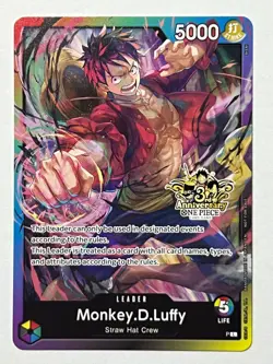 Monkey.D.Luffy Leader 3rd Anniversary Tournament 3 Brothers Pack - GRADEABLE - - Image 1
