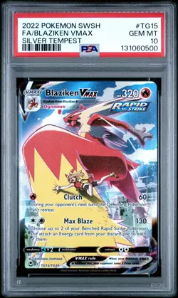 2022 Pokemon Sword & Shield Silver Tempest Blaziken VMAX TG15/TG30 PSA 10 - Image 1