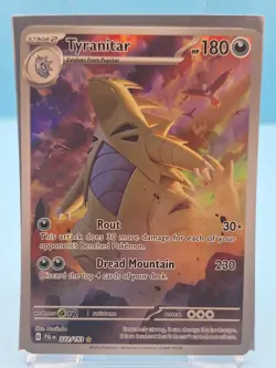 Pokemon TCG Paldea Evolved Tyranitar 222/193 Illustration Rare Holo Near Mint - Image 1