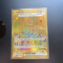Pokemon TCG Terapagos EX Prismatic Evolutions Card 180/131 Gold Ultra Rare - Image 1