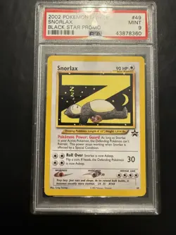PSA 9 MINT Pokemon League Snorlax Z # 49 WOTC Black Star Promo Card 2002 - Image 1