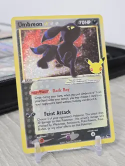 Pokemon Card TCG Umbreon Celebrations 17/17 Gold Star Pokemon TCG Holo Rare LP - Image 1