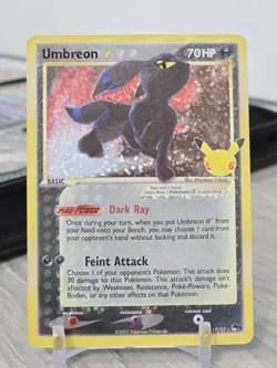 Pokemon Card TCG Umbreon Celebrations 17/17 Gold Star Pokemon TCG Holo Rare LP - Image 3