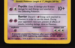 Pokemon TCG Mewtwo Base Set Holo Rare Card 10/102 Vintage 1999 Unlimited - Image 4