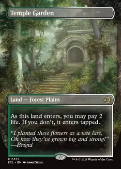 FOIL Temple Garden - Borderless - Lorwyn Eclipsed - ECL MTG - Image 1