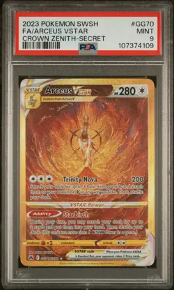 2023 POKEMON SWORD & SHIELD CROWN ZENITH SECRET FULL ART/ARCEUS VSTAR PSA 9 - Image 1